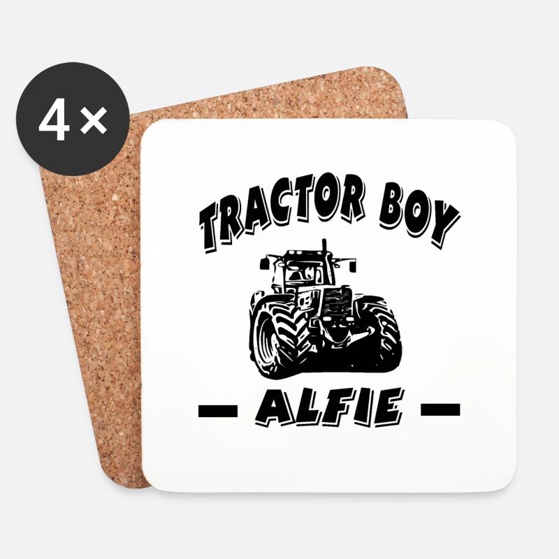 Tractor - Coasters (set of 4) - white