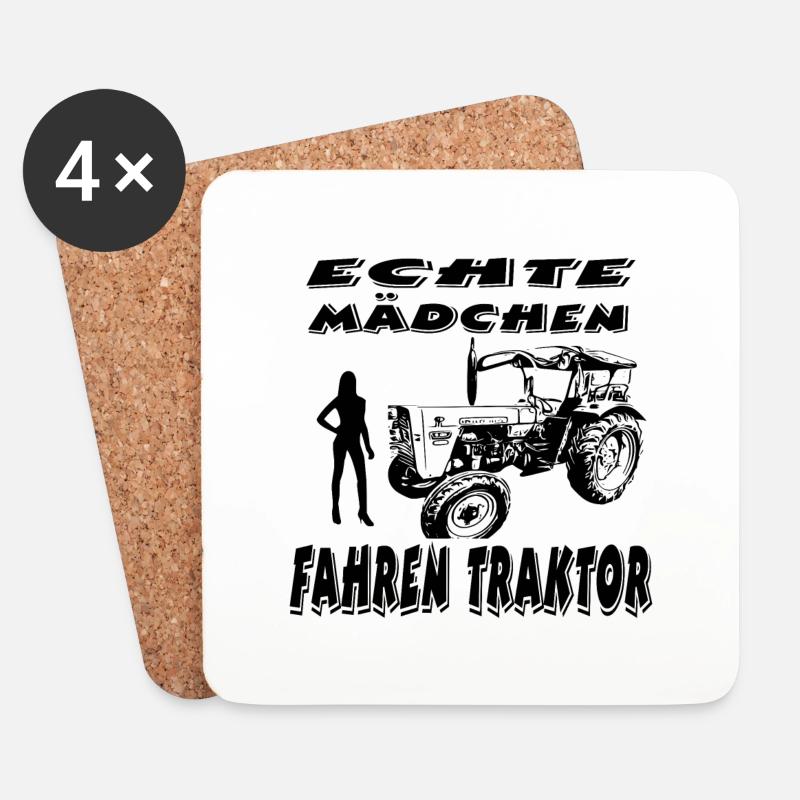 Traktor - Untersetzer (4er-Set) - Weiß