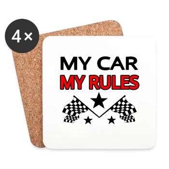 Car - Coasters (set of 4) - white - Front
