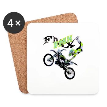 fmx motocross freestyle - Coasters (set of 4) - white - Front