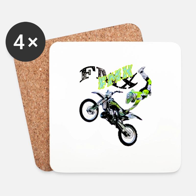 fmx motocross freestyle - Untersetzer (4er-Set) - Weiß