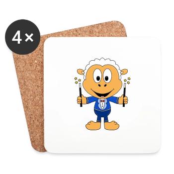 SCHAF - ZAUBERER - ZAUBERN - MAGIE - BABY - Untersetzer (4er-Set) - Weiß - Vorne