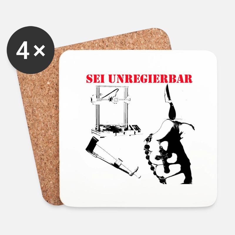 UNregierbar5 - Untersetzer (4er-Set) - Weiß