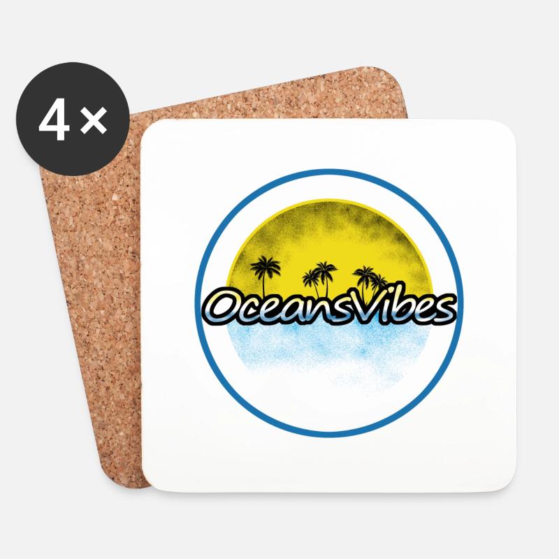 Oceans VibesStrand - Untersetzer (4er-Set) - Weiß