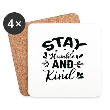 Restez humble et gentil - Dessous de verre (lot de 4) - blanc - Devant