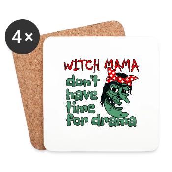 La mère sorcière d’Halloween n’a pas de temps pour le drame - Dessous de verre (lot de 4) - blanc - Devant