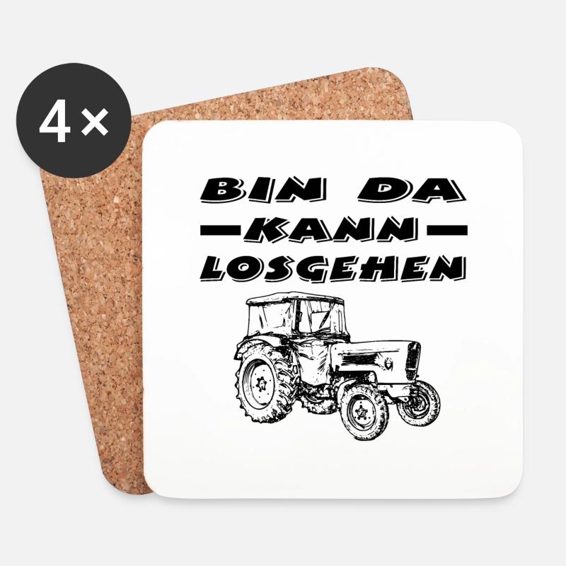 Traktor - Untersetzer (4er-Set) - Weiß