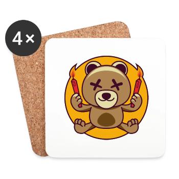 Evil Bear - Untersetzer (4er-Set) - Weiß - Vorne