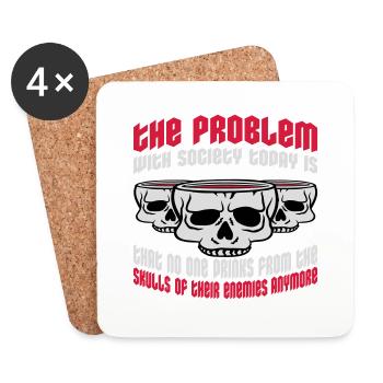 drinks from enemies skulls - Coasters (set of 4) - white - Front