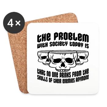 drinks from enemies skulls - Coasters (set of 4) - white - Front