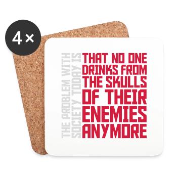drinks from enemies skulls - Coasters (set of 4) - white - Front