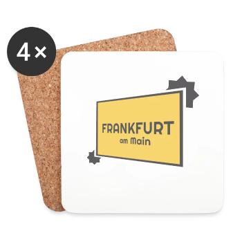 Frankfurt am Main Ortsschild - modern grey - Untersetzer (4er-Set) - Weiß - Vorne