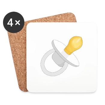 Weißer Schnuller - Baby Schnuller - Schnuller - Untersetzer (4er-Set) - Weiß - Vorne