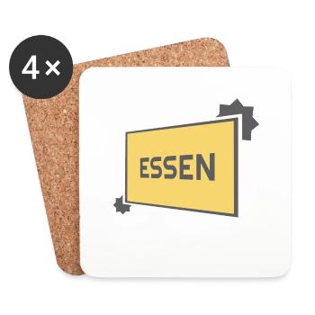 Essen Ortsschild - modern grey - Untersetzer (4er-Set) - Weiß - Vorne