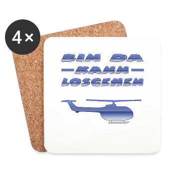 Hubschrauber - Untersetzer (4er-Set) - Weiß - Vorne