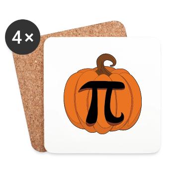Gâteau à la citrouille - tarte, pi, Halloween - Dessous de verre (lot de 4) - blanc - Devant