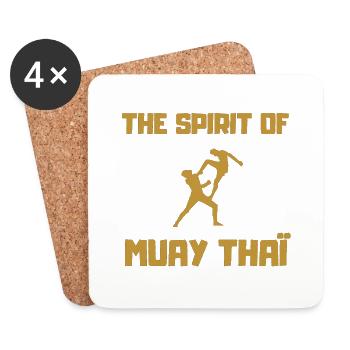 MUAY THAI SPIRIT - Dessous de verre (lot de 4) - blanc - Devant