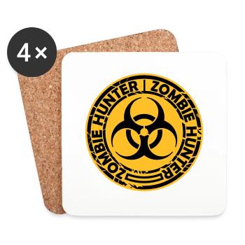 zombie hunter Halloween quote - Coasters (set of 4) - white - Front