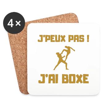 J PEUX PAS J AI BOXE THAÎ - Dessous de verre (lot de 4) - blanc - Devant