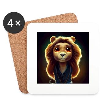 Lionne fraîche - Dessous de verre (lot de 4) - blanc - Devant
