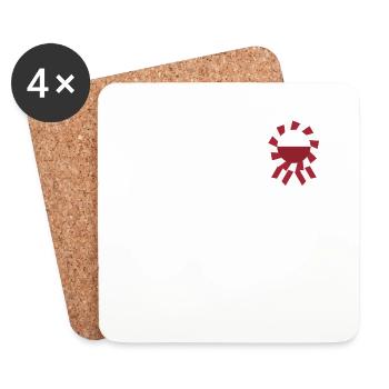Symbole de solidarité avec la Pologne - Dessous de verre (lot de 4) - blanc - Devant