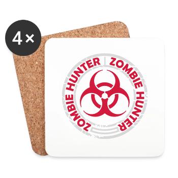 zombie hunter Halloween Quote - Coasters (set of 4) - white - Front