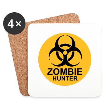 zombie hunter Halloween Quote - Coasters (set of 4) - white - Front