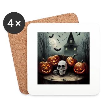 Halloween - Untersetzer (4er-Set) - Weiß - Vorne