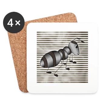 Fourmi - Dessous de verre (lot de 4) - blanc - Devant