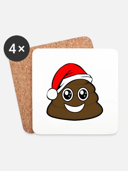 Noel Cute poop - Coasters (set of 4) - white