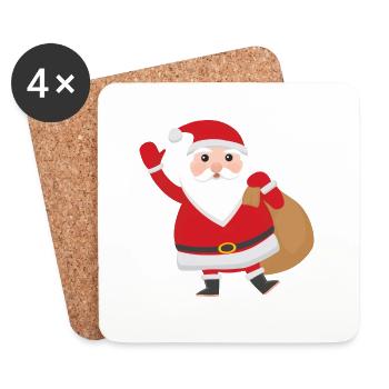 Pere Noel niedlich - Untersetzer (4er-Set) - Weiß - Vorne