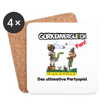 Gurkenvergleich Partyspiel Fan - Untersetzer (4er-Set) - Weiß - Vorne