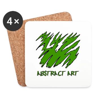 Abstrakte Kunst in Grün. Abstrakte Kunst - Untersetzer (4er-Set) - Weiß - Vorne