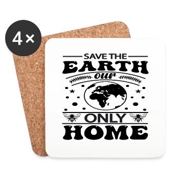 Save the Earth our only Home - Untersetzer (4er-Set) - Weiß - Vorne