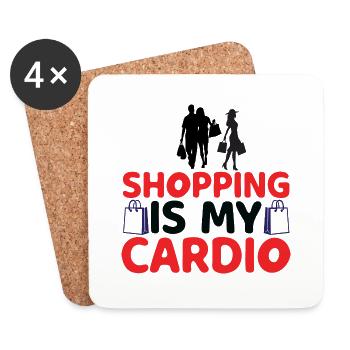 Shopping is my Cardio - Untersetzer (4er-Set) - Weiß - Vorne