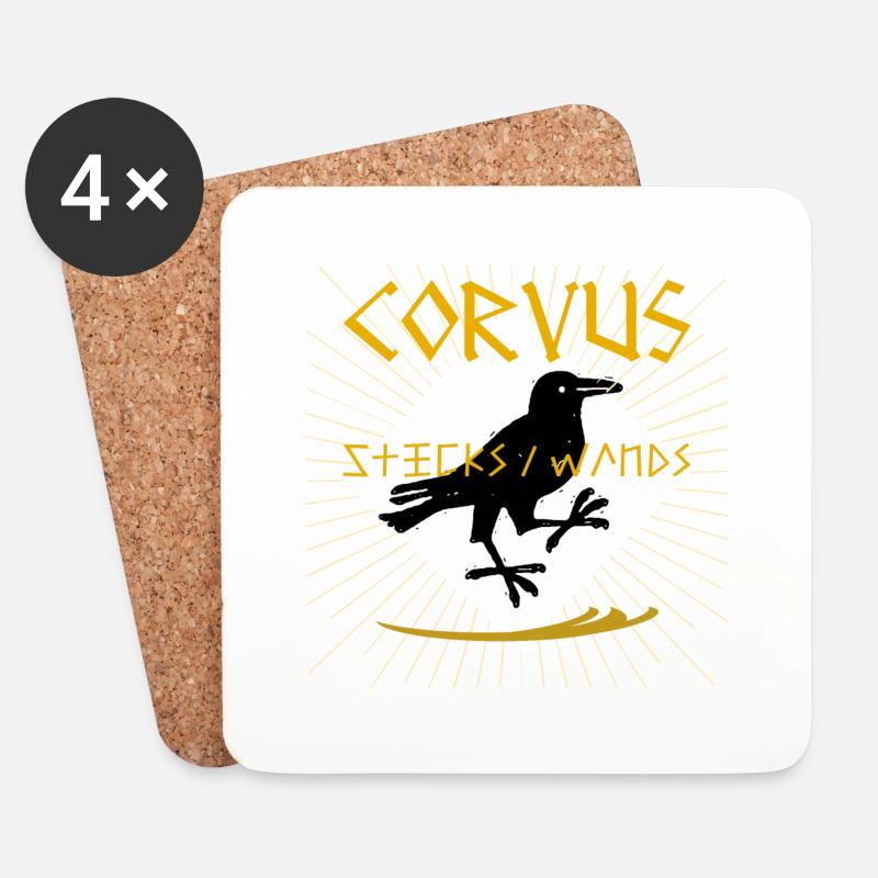Corvus Sticks & Zauberstäbe - Untersetzer (4er-Set) - Weiß