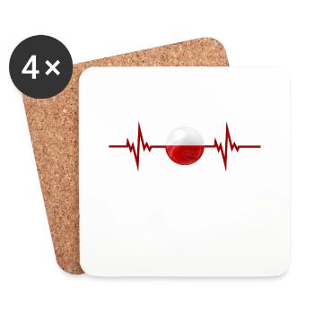 Poland Football 2022 heartbeat Poland - Coasters (set of 4) - white - Front