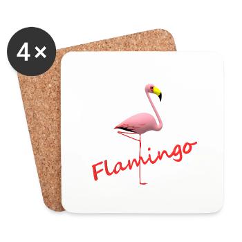 Flamingo Tier süss hübsch chic niedlich schön - Untersetzer (4er-Set) - Weiß - Vorne