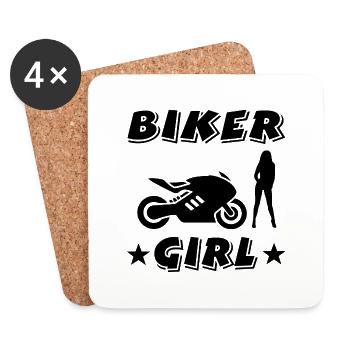 Motorrad - Untersetzer (4er-Set) - Weiß - Vorne