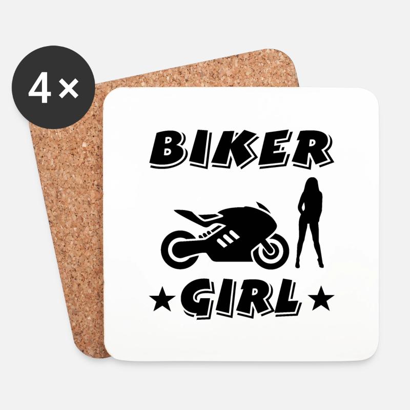 Motorrad - Untersetzer (4er-Set) - Weiß