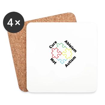 Cure Ableism Not Autism Essential T-Shirt - Coasters (set of 4) - white - Front