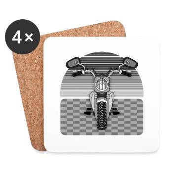 Motorrad - Untersetzer (4er-Set) - Weiß - Vorne