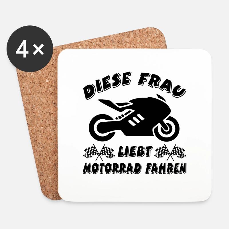 Motorrad - Untersetzer (4er-Set) - Weiß