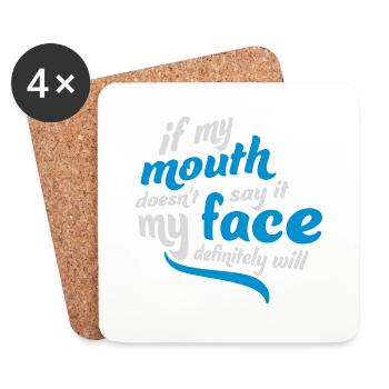 my face definitely will - Untersetzer (4er-Set) - Weiß - Vorne