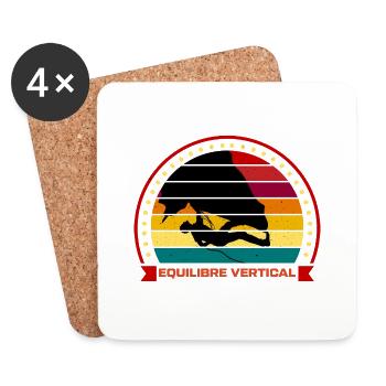 équilibre verticale cadeau humour escalade - Dessous de verre (lot de 4) - blanc - Devant