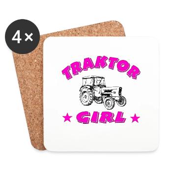 Tractor - Coasters (set of 4) - white - Front