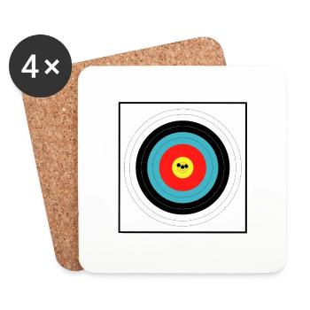 Schützen-Zielgruppe - Untersetzer (4er-Set) - Weiß - Vorne