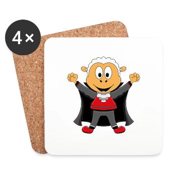 SCHAF - VAMPIR - DRACULA - HALLOWEEN - Untersetzer (4er-Set) - Weiß - Vorne