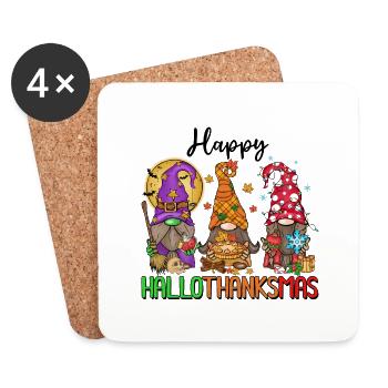 Happy Hallothanksmas - Dessous de verre (lot de 4) - blanc - Devant