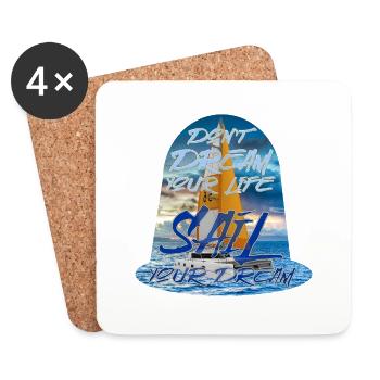Don`t dream your Life, SAIL your DREAM - Catamaran - Untersetzer (4er-Set) - Weiß - Vorne